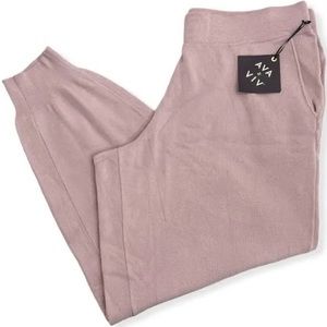NWT Ava & Viv Women's Plus Size Lounge Pull-On Sweater Knit Joggers in Lilac